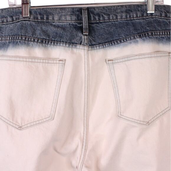 GAP 1969 Girlfriend Jeans in Dip Dye Ivory & Blue Size 31 - Picture 5 of 10